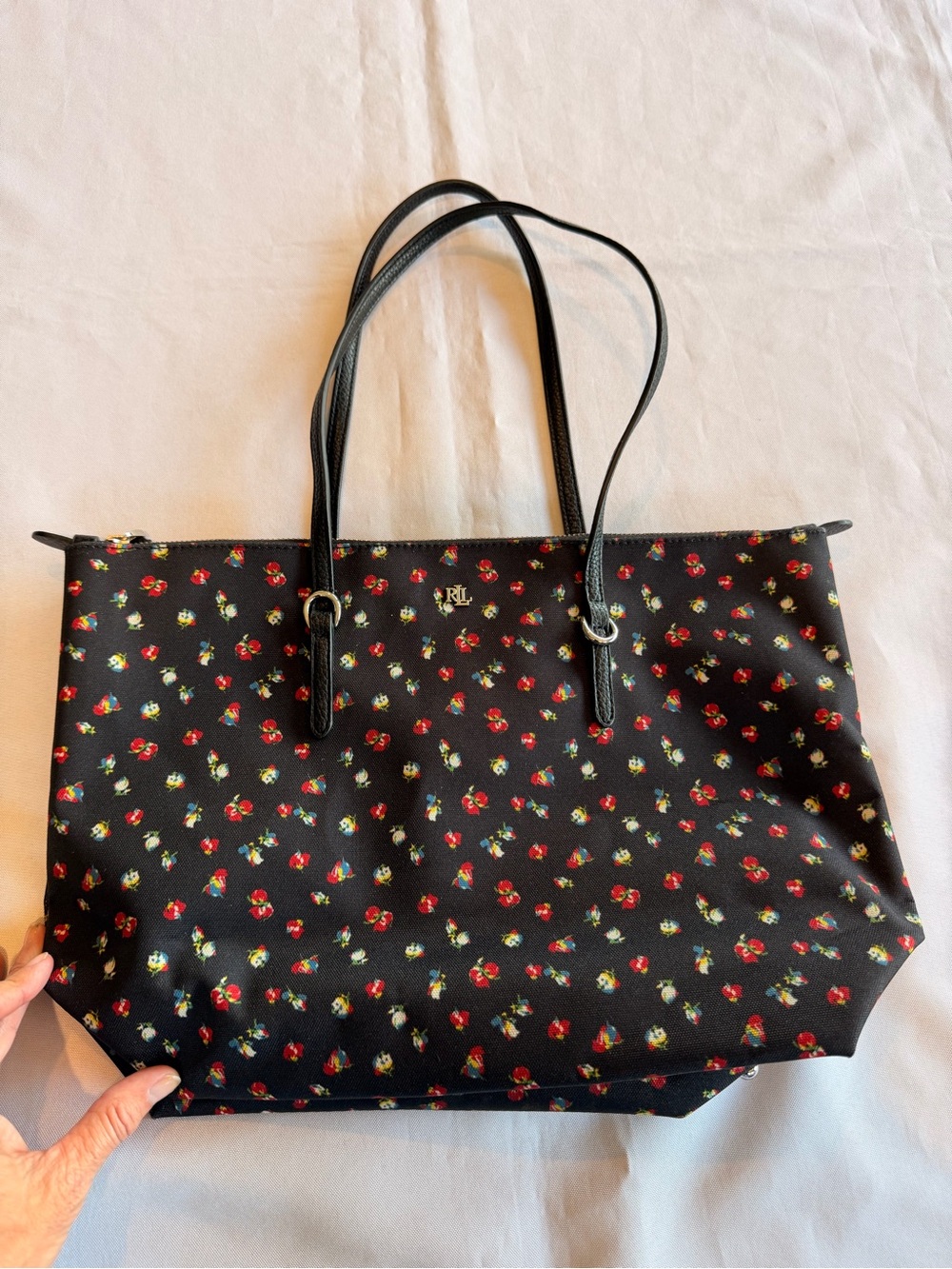 Lauren Ralph Lauren Resort 21 Blooms Floral Coated Canvas Tote Bag